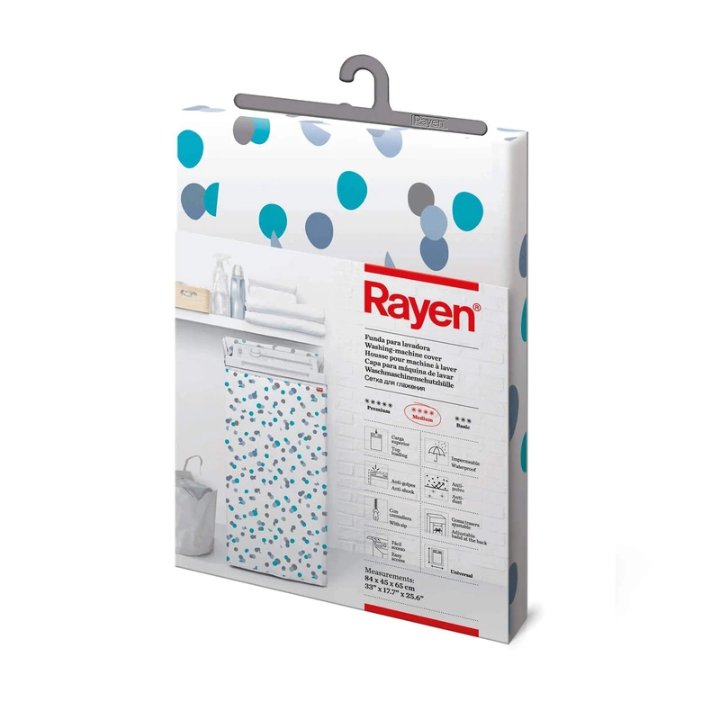 RAYEN - Pokrowiec na pralkę ładowaną od góry, w grochy