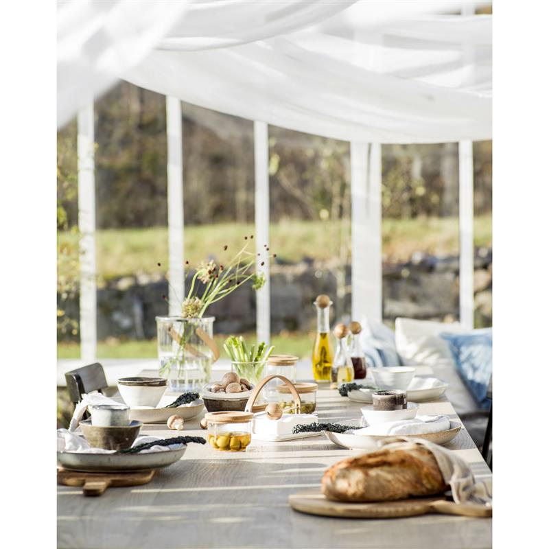 Sagaform - serwetnik, ceramika/drewno dębowe, 19 x 19 x 11,5 cm Nature