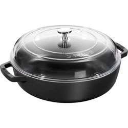Staub - patelnia żeliwna ze szklaną pokrywą 26 cm czarny