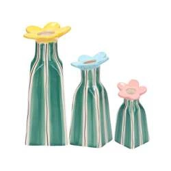 RITUALI DOMESTICI - VERDECAMPO Zestaw 3 małych wazonów