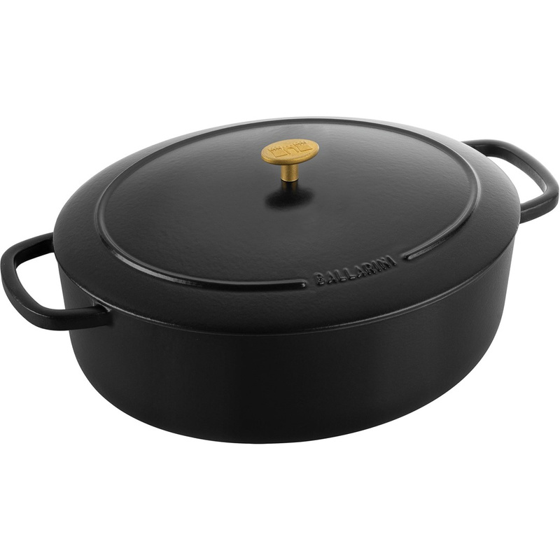 Ballarini - garnek żeliwny owalny 7.5 ltr, czarny Bellamonte