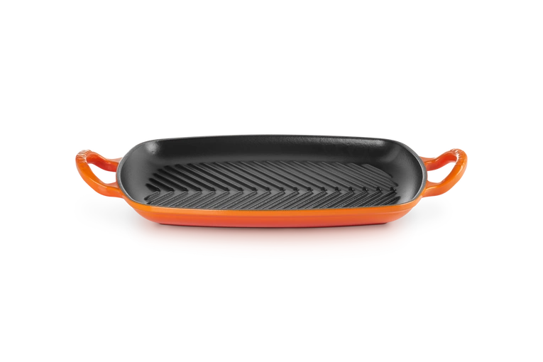 Le Creuset - patelnia żeliwna grillowa z dwoma uchwytami 30 cm Płomienna