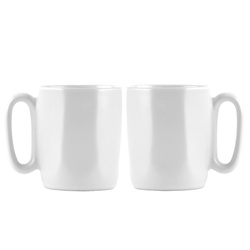 Vialli Design - Dwa kubki ceramiczne z uszkiem 80 ml Fuori białe