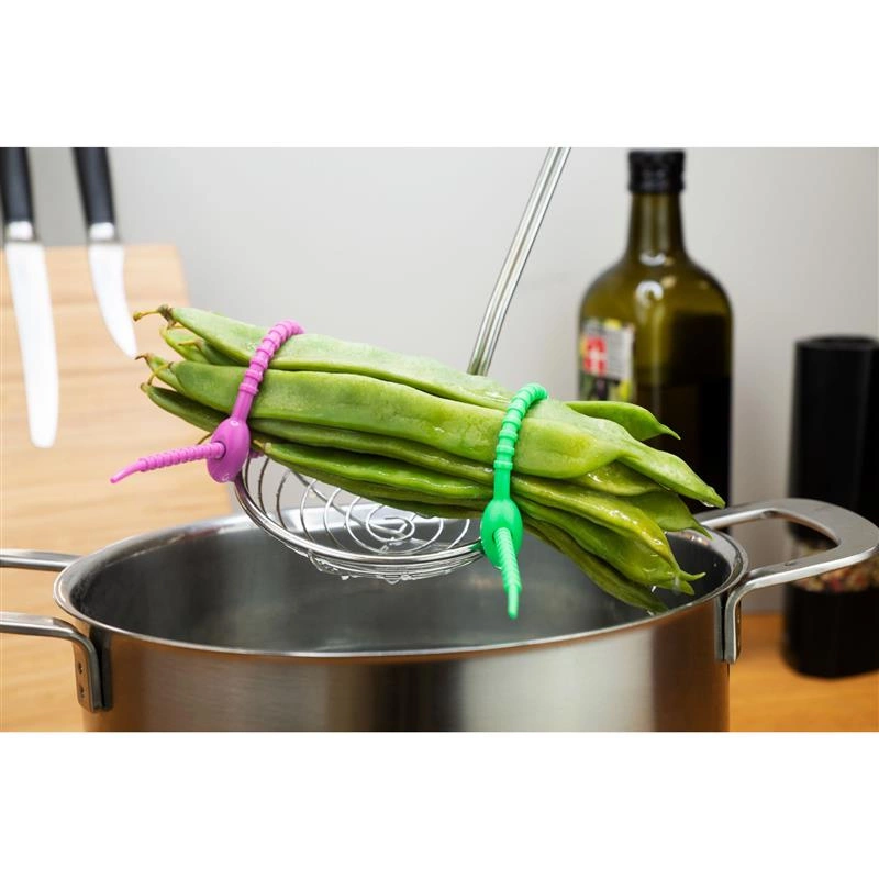 Lurch - zaciski silikonowe, 6 szt., 22 cm, zielone/fioletowe