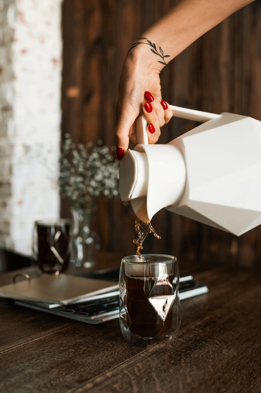 Vialli Design - Termos z wkładem szklanym 1L GEO biały