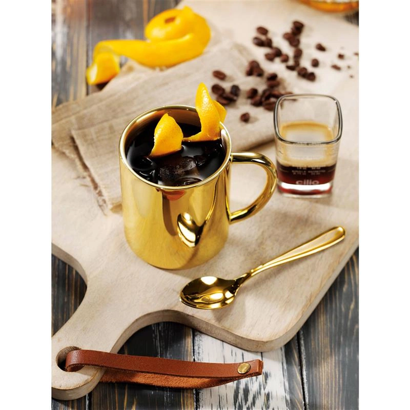 Cilio - kubek o podwójnych ściankach, stal nierdzewna, 0,26 l, kolor złoty Steel Oro