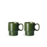 Sagaform - filiżanki do kawy, 2 szt., zielone, ceramika, 0,25 l, wys. 9 cm Coffee & More