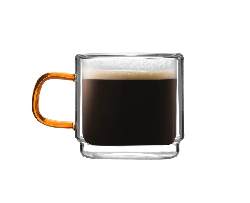 Vialli Design - Komplet 2 szklanek z podwójną ścianką do espresso Amber 80 ml