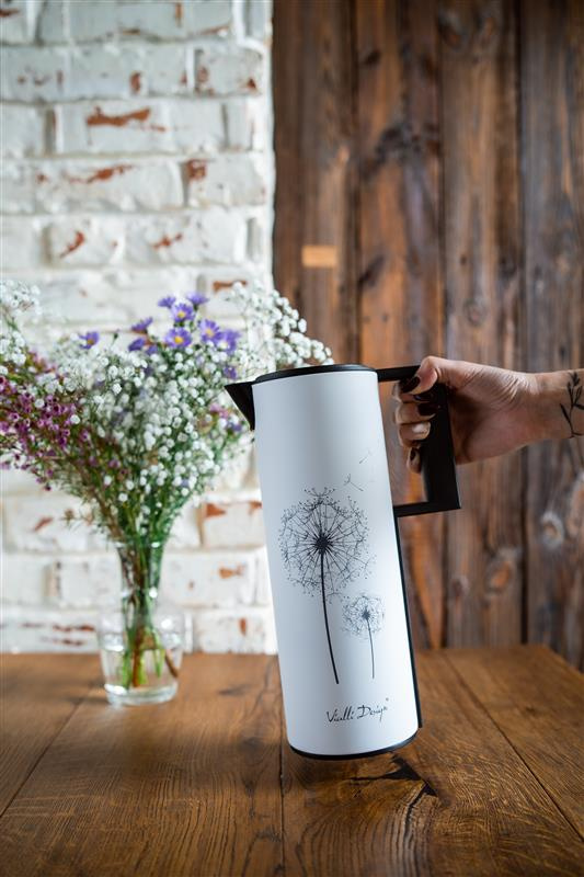 Vialli Design - Termos z wkładem szklanym 1L CORTO biały