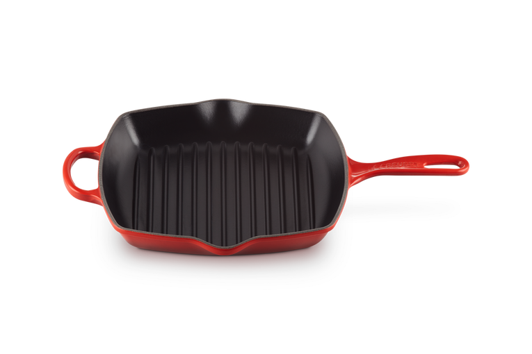 Le Creuset - patelnia żeliwna grillowa z dwoma uchwytami 26 cm Wiśniowa