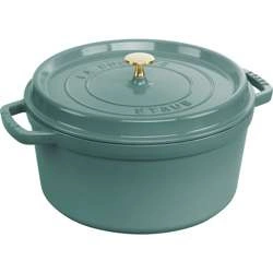 Staub - garnek żeliwny okrągły 6.7 ltr, eukaliptusowy La Cocotte