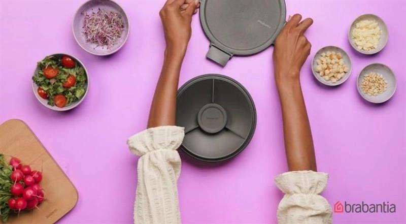 Brabantia - Okrągły pojemnik na sałatkę Make&Take Jade Green