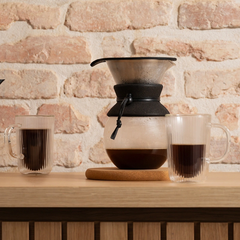 Bodum - zaparzacz do kawy z filtrem stałym Pour Over 1L Cork - Dark Roast