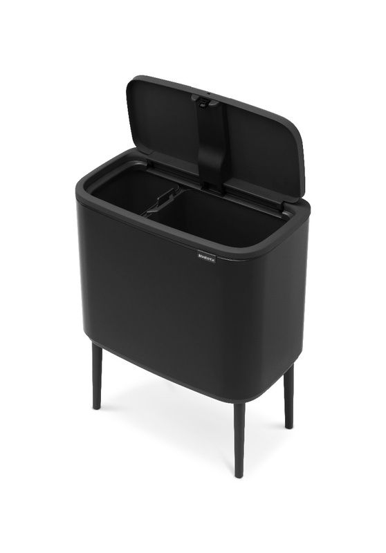 Brabantia - kosz na śmieci Bo Touch Bin 33L  (23 +11l) czarny mat