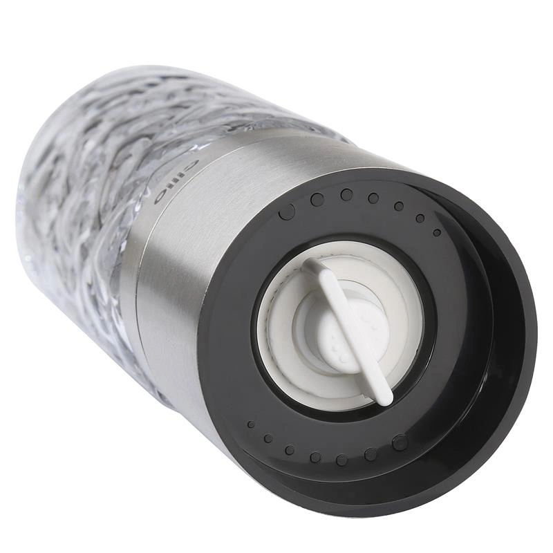 Cilio - młynek do soli lub pieprzu, szkło/stal nierdzewna, śred. 5,5 x 16 cm, kolor stalowy Cristallo