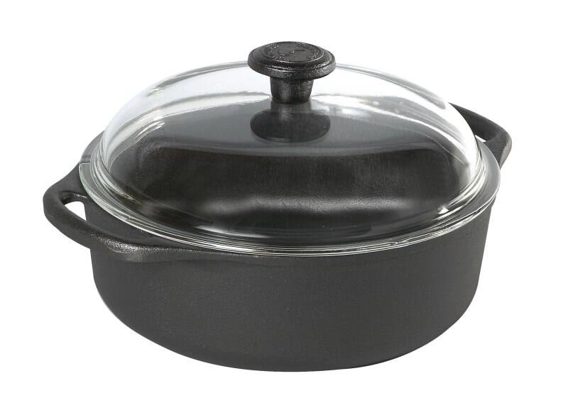 Skeppshult - Garnek żeliwny 3l ze szklaną pokrywą