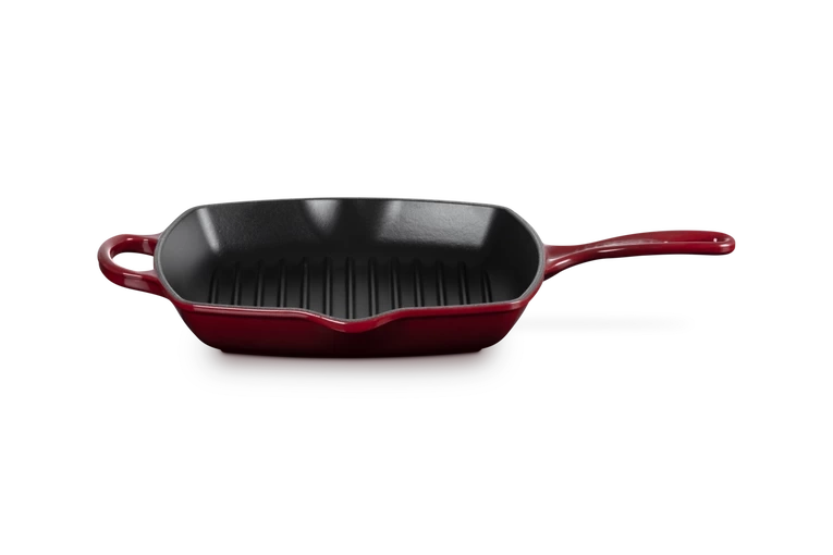 Le Creuset - patelnia żeliwna grillowa z dwoma uchwytami 26 cm garnet