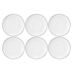 Seltmann - LIDO BLACK LINE Zestaw 6 spodków 16.5 cm