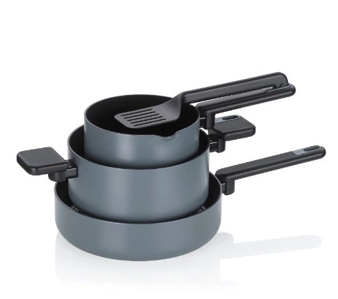 Kela - Zestaw 3 garnków 5el. ciemny szary Mira