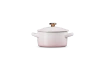 Le Creuset - Mini-Cocotte 10 cm ze złotą gałką serce  Shell Pink