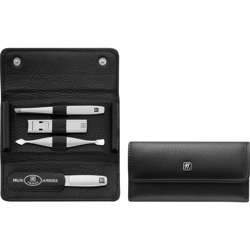 Zwilling - zestaw podróżny - czarne skórzane etui, 4 elementy Twinox