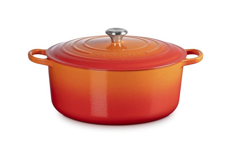 Le Creuset brytfanna żeliwna emaliowana Signature okrągła 34 cm 12 l płomienna