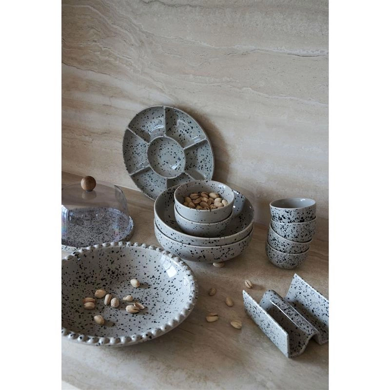 Sagaform - miseczki na przekąski, 2 szt., kamionka, śred. 9 x 5 cm, szare Ditte