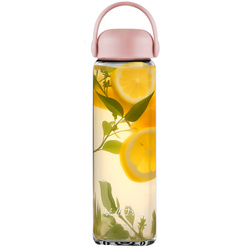 Vialli Design - Szklana butelka na wodę Fuori 540 ml różowa