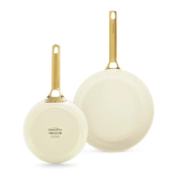 GreenPan - Patelnie ceramiczne PADOVA Cream White 20 + 26 cm