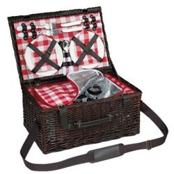 Cilio - wiklinowy kosz piknikowy Varesse z wyposażeniem 4os.
