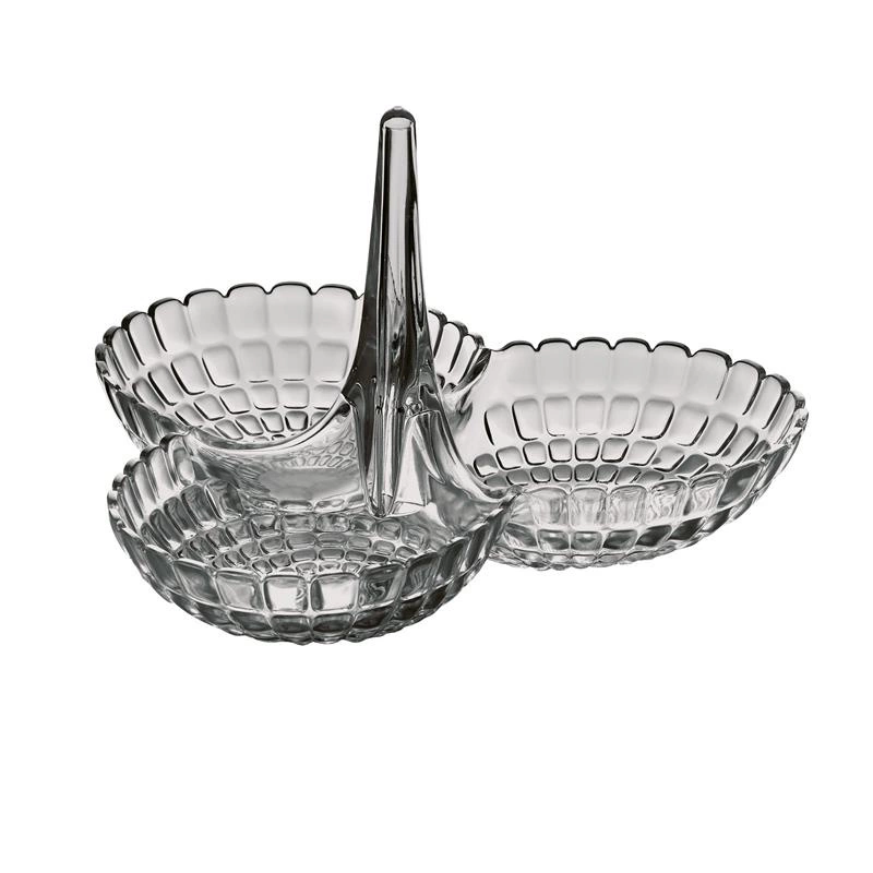 Guzzini - Potrójna miseczka na przekąski, antracytowa TIFFANY