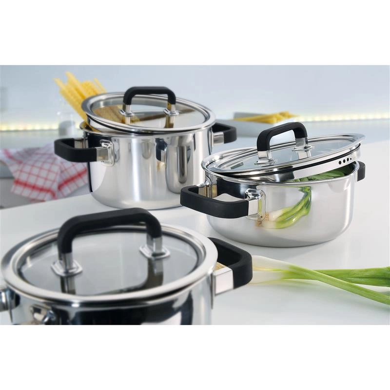 Spring - zestaw garnków, 4 el., stal nierdzewna 18/0/silikon FUSION2+