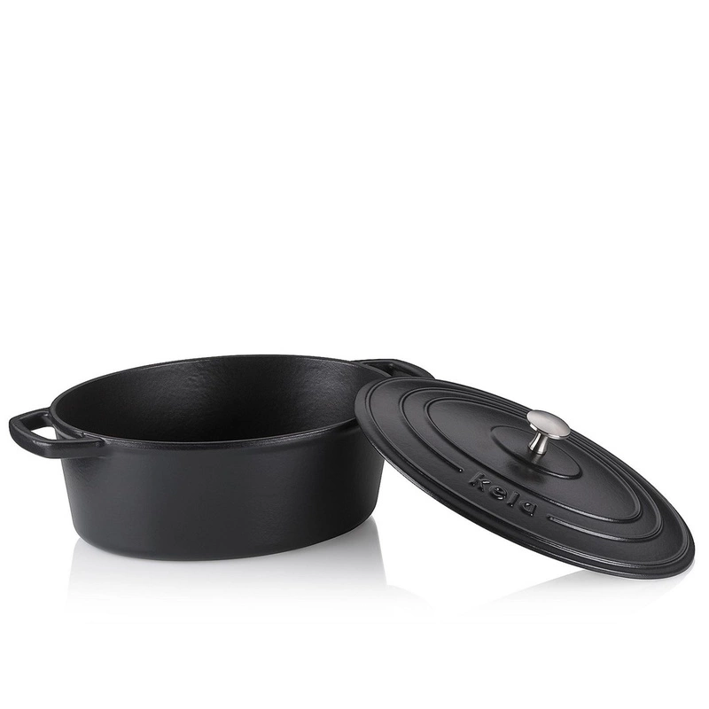 Kela - Brytfanna owalna z pokrywą 4 l czarna Calido