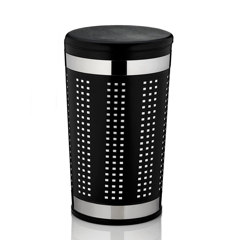 Kela - Kosz na pranie z siedziskiem czarny Sevilla