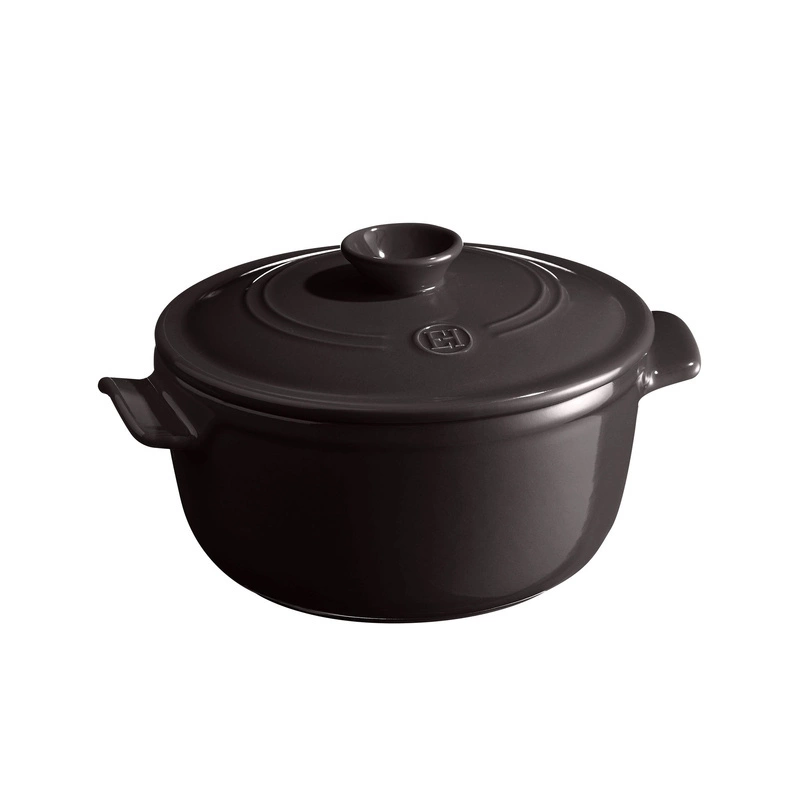 Emile Henry - Okrągły garnek ceramiczny 2,5 L - czarny
