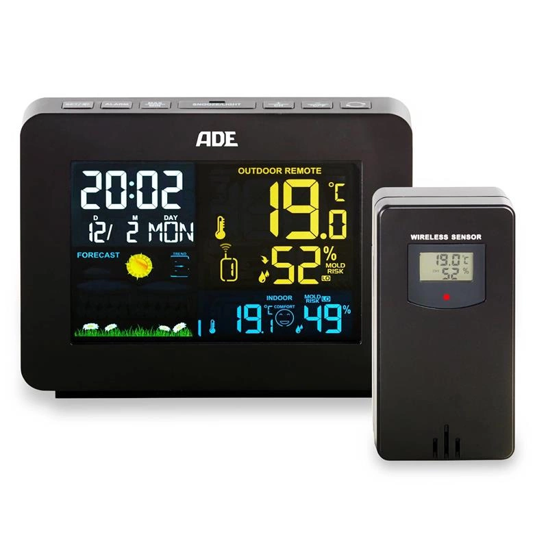 ADE - elektroniczna stacja pogodowa, 12,5 x 4 x 10 cm
