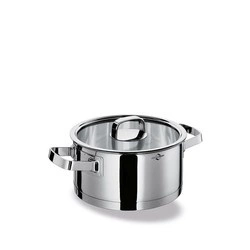 Kuchenprofi - garnek niski z pokrywą, stal nierdzewna/szkło, 2,5 l, śred. 20 x 9,5 cm San Remo