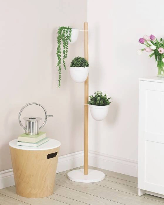 Umbra - Kwietnik stojący biały/naturalny, FLORISTAND