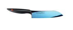 Kasumi - Nóż Santoku Titanium dł. 18 cm, niebieski