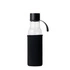 Sagaform - butelka na wodę, czarny pokrowiec, 0,6 l, śred. 7 x 26 cm, szkło borokrzemowe/neopren To Go