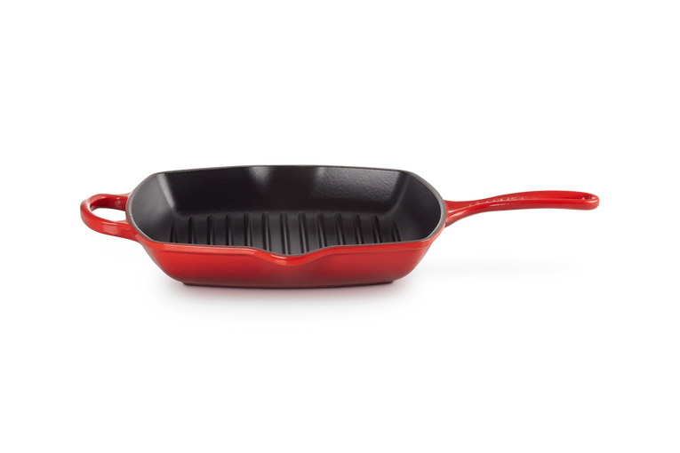 Le Creuset - patelnia żeliwna grillowa z dwoma uchwytami 26 cm Wiśniowa