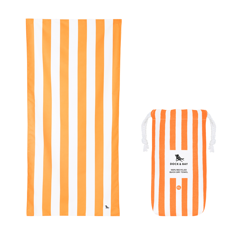 Dock & Bay - Ręcznik plażowy, szybkoschnący - Ipanema Orange XL 200x90cm