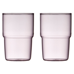 Lyngby Glas - Szklanki do napojów Torino 400 ml 2 sztuki różowe