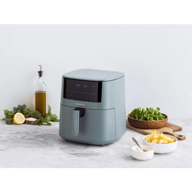 GreenPan - Airfyer frytkownica beztłuszczowa 7,2 L Bistro Smokey Blue
