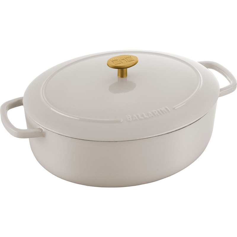 Ballarini - garnek żeliwny owalny 4.5 ltr, kość słoniowa Bellamonte