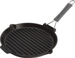 Staub - patelnia grillowa żeliwna okrągła czarna 27 cm