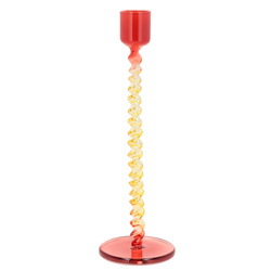 Villa Collection - Świecznik prosty szklany Styles wys. 20 cm Yellow/Red