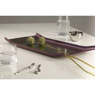 Alessi - taca stalowa, fioletowo-zielona