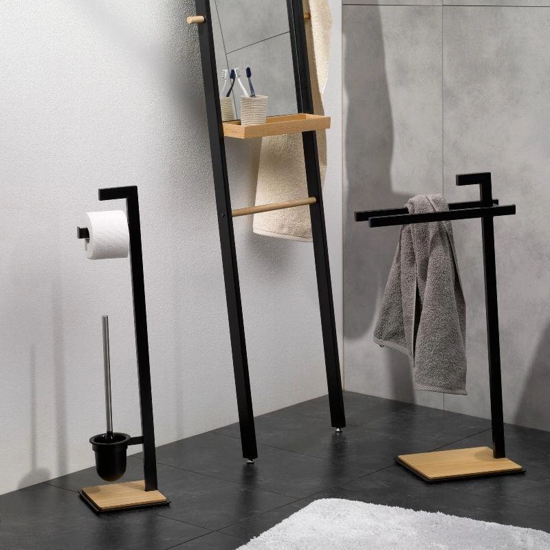 Kela - zestaw toaletowy, 20 x 20 x 82 cm, metal/drewno dębowe Oak