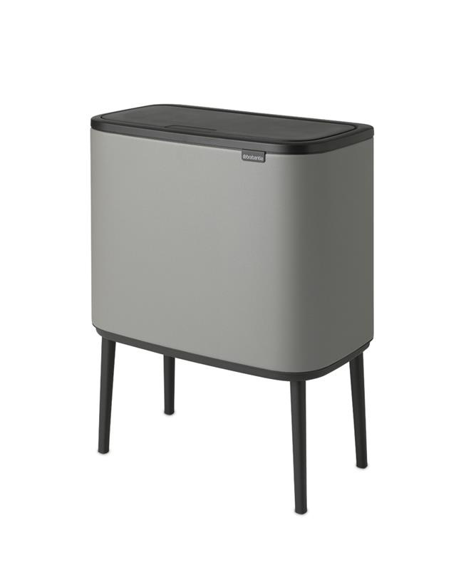 Brabantia - Kosz na śmieci Touch Bin Bo 11+23l szary Mineral Concrete